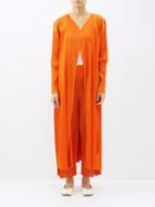 Pleats Please Issey Miyake - Technical-pleated Coat - Womens - Orange
