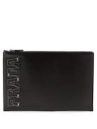Prada Letter Appliqu Saffiano-leather Pouch