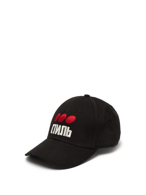 Matchesfashion.com Heron Preston -  Embroidered Cotton Cap - Mens - Black