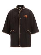 Bode - Carriage Horse-brooch Merino Cape - Mens - Brown