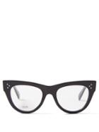 Celine Eyewear - Cat-eye Acetate Glasses - Womens - Black
