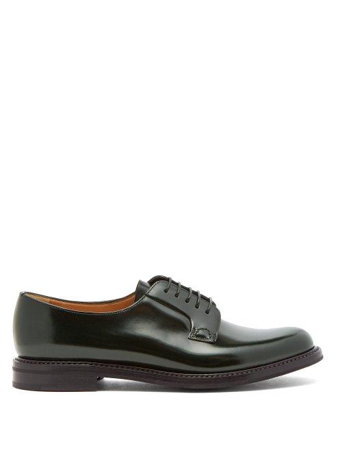 Matchesfashion.com Church's - Shannon 2 Leather Derby Shoes - Womens - Dark Green