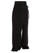 Matchesfashion.com Ann Demeulemeester - Lightlaine Asymmetric Wrap Trousers - Womens - Black