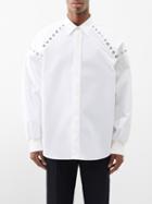 Alexander Mcqueen - Rivet-embellished Cotton-poplin Shirt - Mens - White