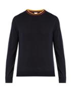 Paul Smith Striped-collar Wool Sweater