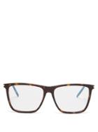 Matchesfashion.com Saint Laurent - Square Frame Acetate Glasses - Mens - Brown