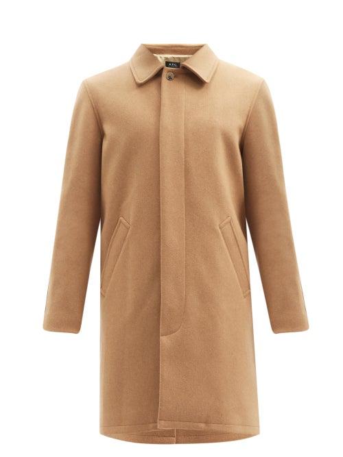 A.p.c. - Auster Point-collar Single-breasted Coat - Mens - Beige