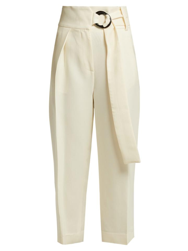 Petar Petrov Helge Wool-and-silk High-waist Tailored Trousers