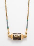 Marie Lichtenberg - Knock On Wood Diamond & 18kt Gold Necklace - Womens - Black Multi