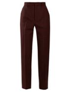 Matchesfashion.com Balenciaga - Tapered Checked Wool Trousers - Womens - Burgundy Multi