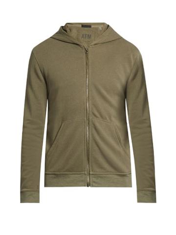 Atm Zip-through Hooded Cotton Sweatshirt