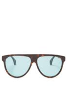 Matchesfashion.com Gucci - Aviator Frame Acetate Glasses - Mens - Tortoiseshell