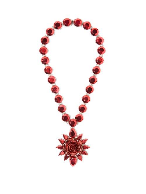 Matchesfashion.com Prada - Rose Pendant Necklace - Womens - Pink