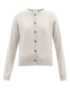 Allude - Round-neck Cashmere Cardigan - Womens - Light Grey