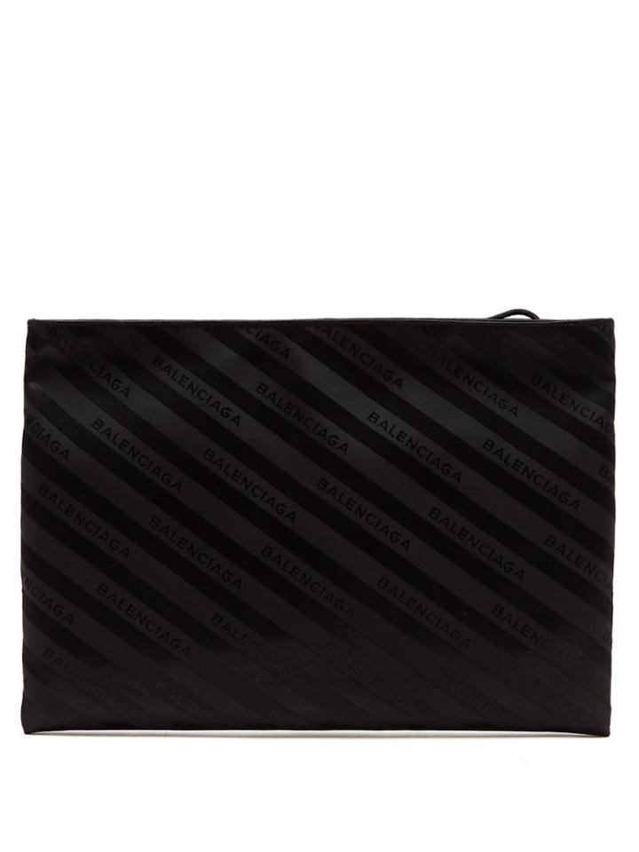 Balenciaga Logo-jacquard Striped Pouch
