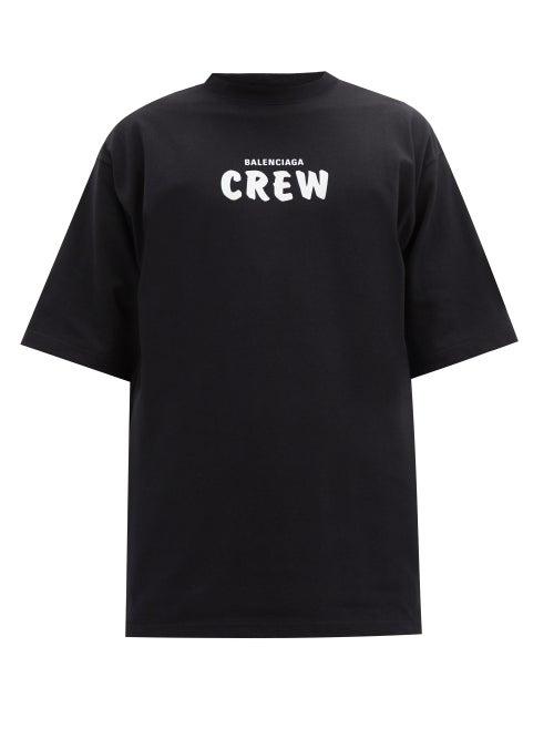 Matchesfashion.com Balenciaga - Crew-print Cotton-jersey T-shirt - Mens - Black