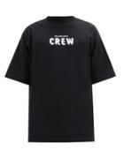 Matchesfashion.com Balenciaga - Crew-print Cotton-jersey T-shirt - Mens - Black