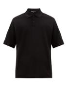 Matchesfashion.com Y-3 - Logo Print Cotton Polo Shirt - Mens - Black