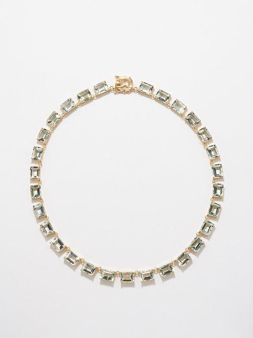 Mateo - Riviera Praisolite & 14kt Gold Necklace - Womens - Green Gold
