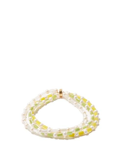 Ladies Jewellery Timeless Pearly - Pearl Beaded Anklet - Womens - Yellow Multi