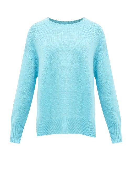 Matchesfashion.com Allude - Round-neck Cashmere Sweater - Womens - Blue