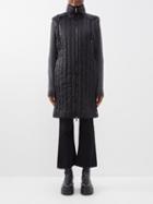 Moncler - Drava Hooded Belted Longline Quilted Gilet - Womens - Black