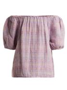 Matchesfashion.com Ace & Jig - Gelato Off The Shoulder Jacquard Cotton Blend Top - Womens - Purple Multi