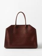 The Row - Geo Margaux 15 Leather Bag - Womens - Dark Red