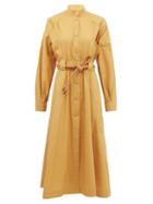 Matchesfashion.com Fendi - Gathered Cotton-poplin Shirt Dress - Womens - Beige