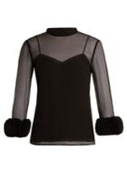 Prada Ruffled-cuff Silk-chiffon Top
