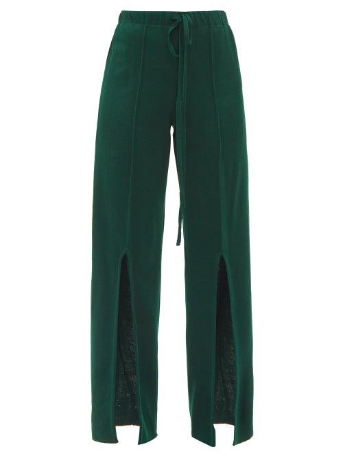Thebe Magugu - Slit-cuff Knitted Trousers - Womens - Green