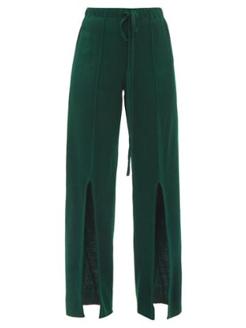 Thebe Magugu - Slit-cuff Knitted Trousers - Womens - Green