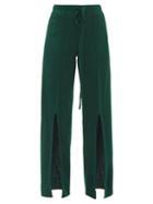 Thebe Magugu - Slit-cuff Knitted Trousers - Womens - Green