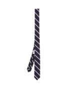 Thom Browne Striped Silk And Cotton-blend Tie
