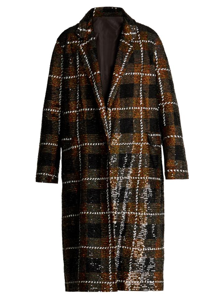 Ashish Checked Sequin-embellished Cotton Coat