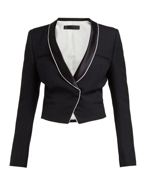 Matchesfashion.com Haider Ackermann - Single Breasted Wool Crepe Blazer - Womens - Black White