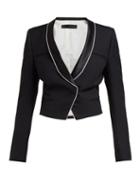 Matchesfashion.com Haider Ackermann - Single Breasted Wool Crepe Blazer - Womens - Black White