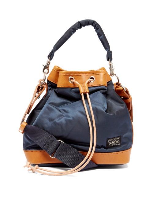 Matchesfashion.com Porter-yoshida & Co. - String Leather-trim Bucket Bag - Womens - Navy Multi