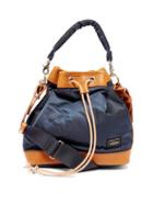 Matchesfashion.com Porter-yoshida & Co. - String Leather-trim Bucket Bag - Womens - Navy Multi