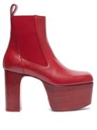 Matchesfashion.com Rick Owens - Platform Leather Chelsea Boots - Womens - Red