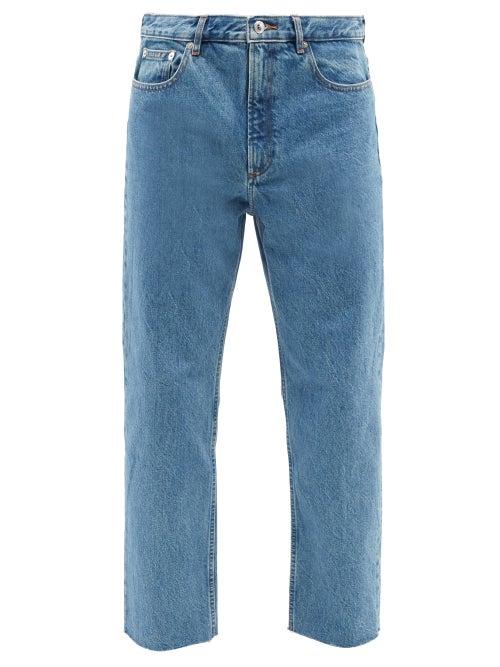 A.p.c. - Rudie Frayed-cuff Straight-leg Jeans - Mens - Blue