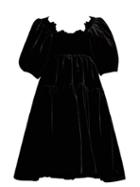 Matchesfashion.com Cecilie Bahnsen - Aviaja Tiered Velvet Dress - Womens - Black