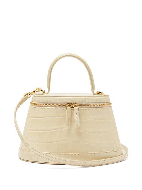 Matchesfashion.com By Far - Annie Crocodile Effect Leather Bag - Womens - Cream