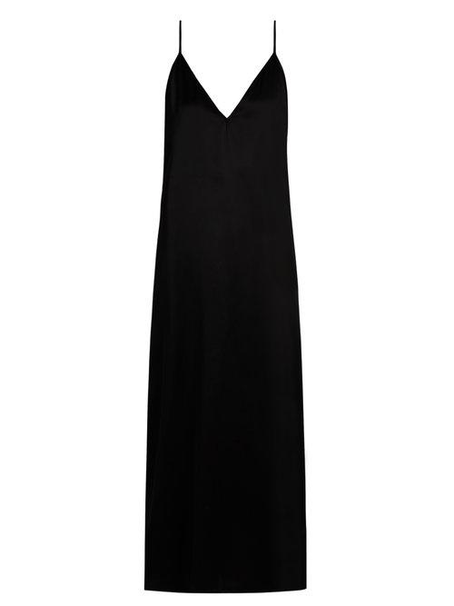 Matchesfashion.com Raey - V Neck Velvet Slip Dress - Womens - Black