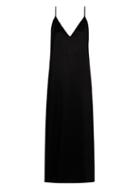 Matchesfashion.com Raey - V Neck Velvet Slip Dress - Womens - Black