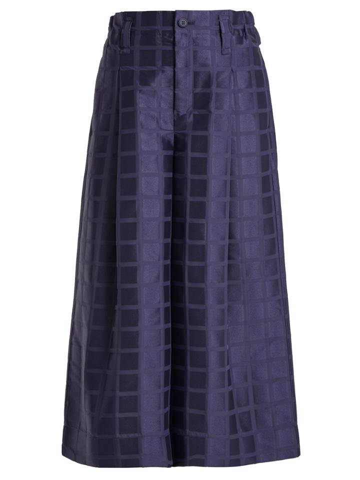 Issey Miyake Checked-jacquard Cropped Trousers