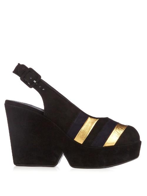 Sonia Rykiel X Robert Clergerie Dylan Suede Wedge Sandals