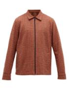 Matchesfashion.com Harris Wharf London - Houndstooth Cotton And Wool Blend Jacket - Mens - Red Multi