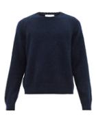 Matchesfashion.com Raey - Raglan Sleeve Wool Blend Sweater - Mens - Navy