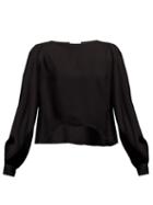 Matchesfashion.com Alexandre Vauthier - Slit Batwing Sleeve Crepe Blouse - Womens - Black